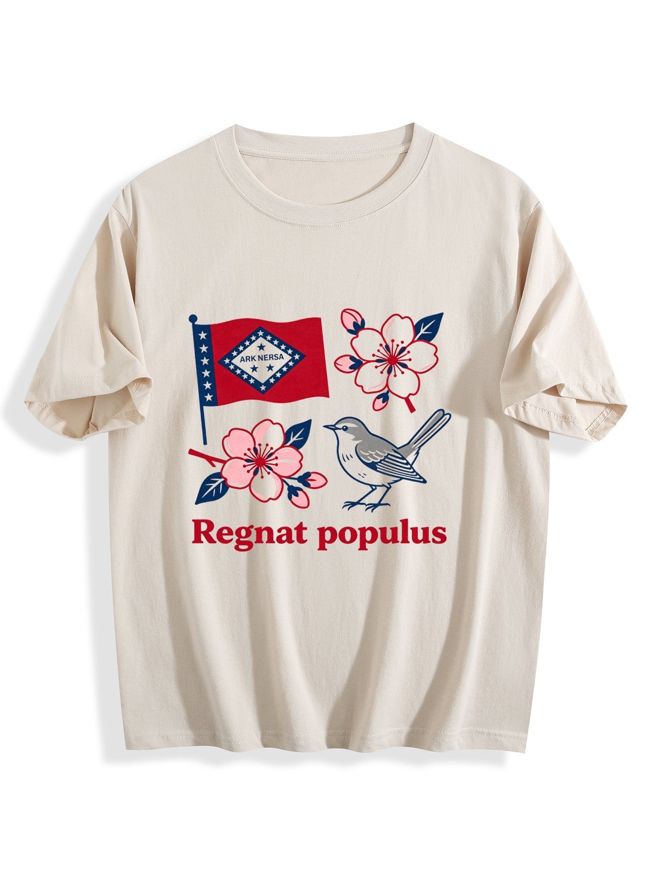 180g Pure Cotton Women's USA250 State Pride "Regnat Populus" GraphicT-Shirt, Seattle Sports Fan Casual Top