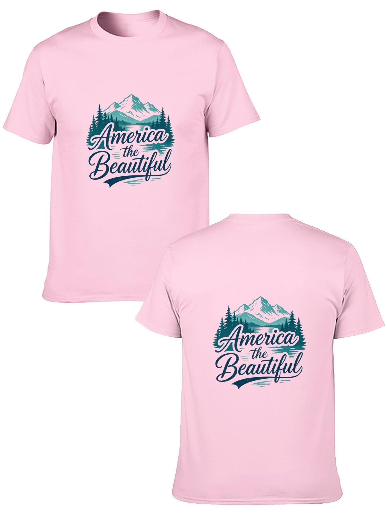 180g Pure Cotton Men's and Women's USA 250th. "America the Beautiful" Graphic T-Shirt, USA Casual Cotton Tee