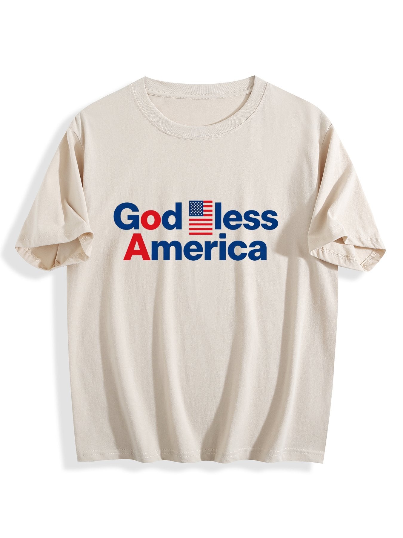 180g Pure Cotton Women's USA250 "God Bless America" Graphic T-Shirt, Seattle Sports Fan Casual Top