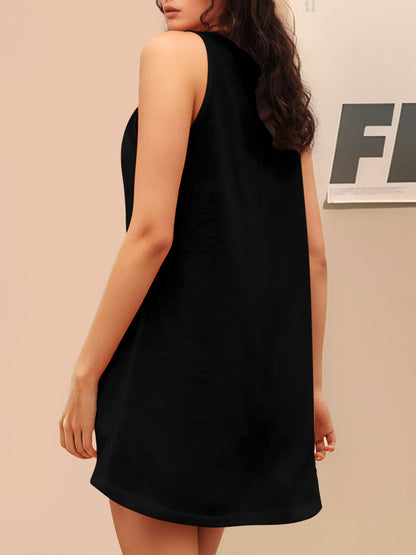 Custom Graphic Tank Dress Women Sleeveless Printed Casual Summer Dress Ladies Custom Design Daily Dress