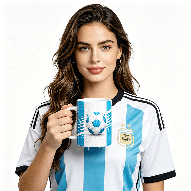 11Oz Discoloration Mug World Cup National-Agentina Graphic Graphic Coffee Mug, 11oz Ceramic Daily Drink Cup