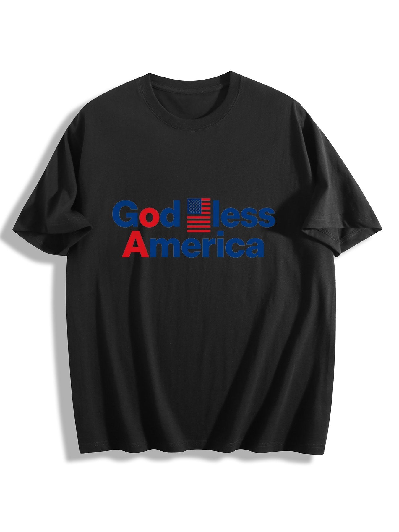 180g Pure Cotton Women's USA250  "God Bless America" Graphic T-Shirt, Seattle Sports Fan Casual Top