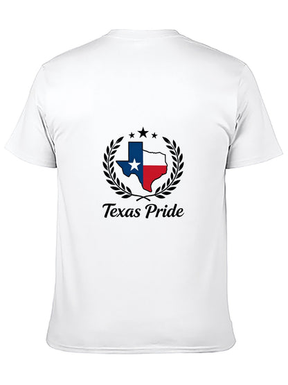 180g Pure Cotton Men's and Women's Texas State Pride Graphic T-Shirt, USA Casual Cotton Tee