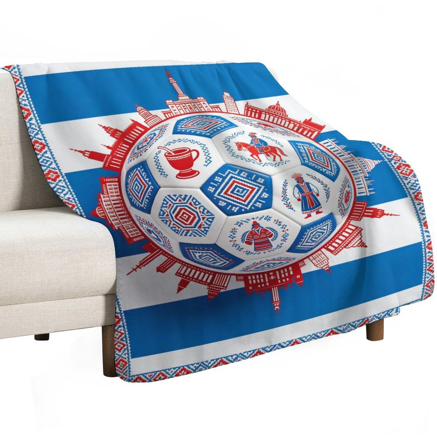 30"x 40" 280gsm Flannel + 220gsm Sherpa Fleece Blanket World Cup Uruguay Graphic Blanket, Soft Cover for Daily Use
