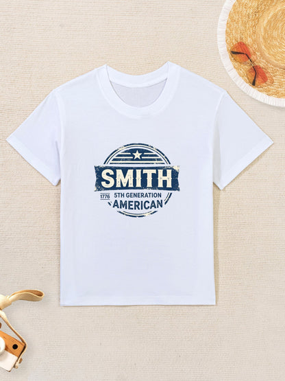 Kids Cute Graphic Cotton T-Shirt, Boys Girls Casual Short Sleeve Tee