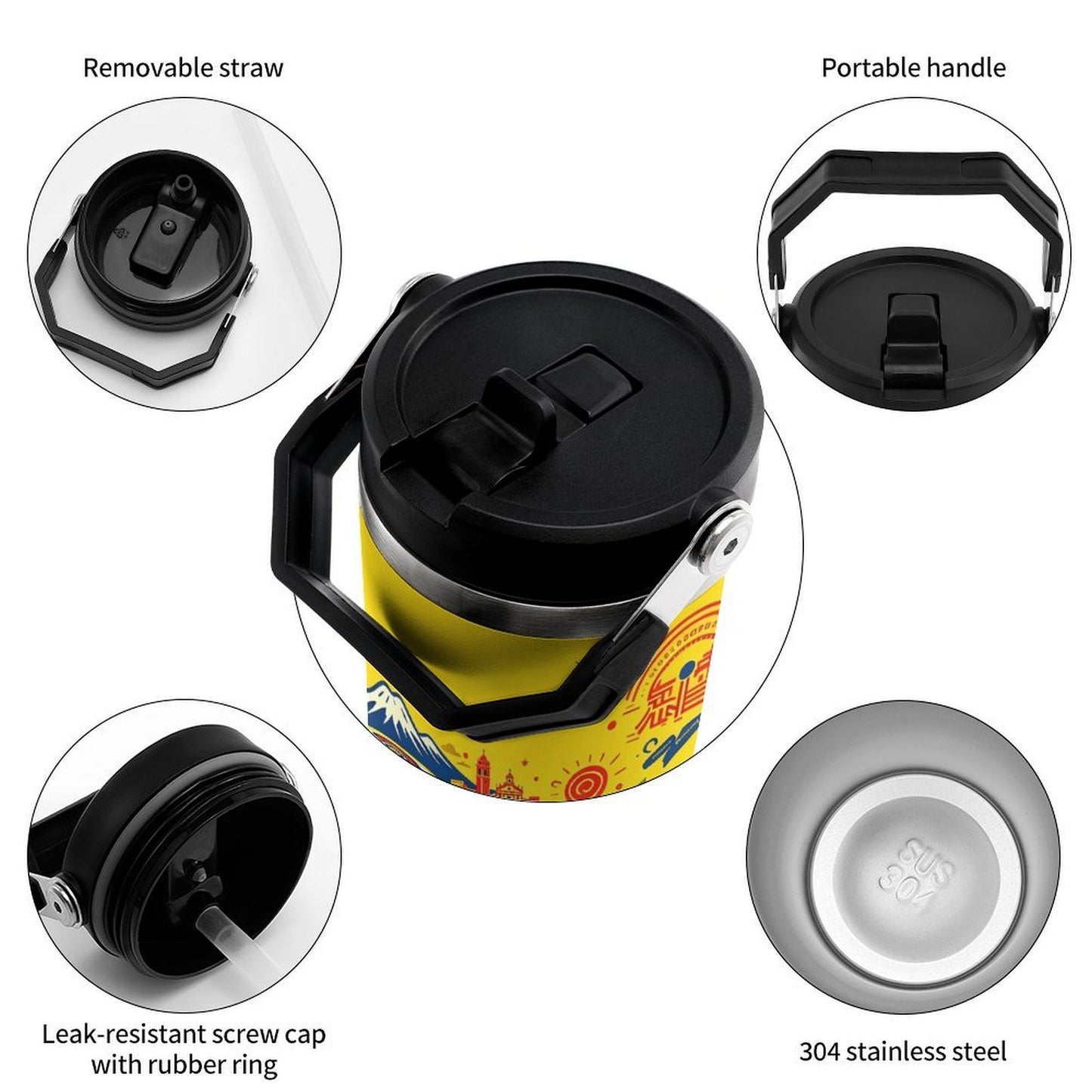 30Oz Large Capacity Stainless Steel Insulated Car Travel Mug
