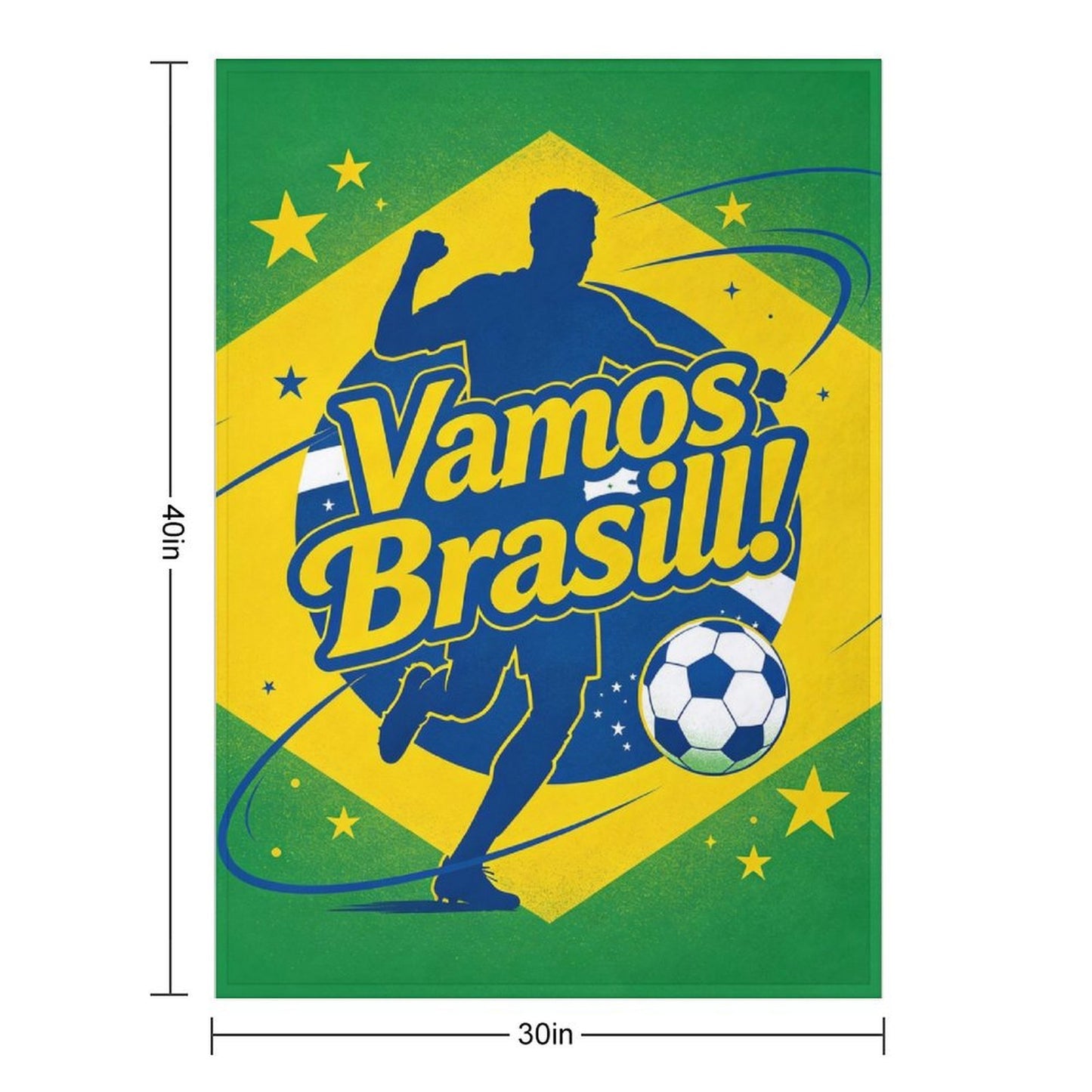 30" x 40" Polyester Blanket World Cup "Vamos Brasill" Graphic Blanket for Sofa & Relaxation