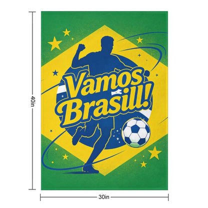 30" x 40" Polyester Blanket World Cup "Vamos Brasill" Graphic Blanket for Sofa & Relaxation