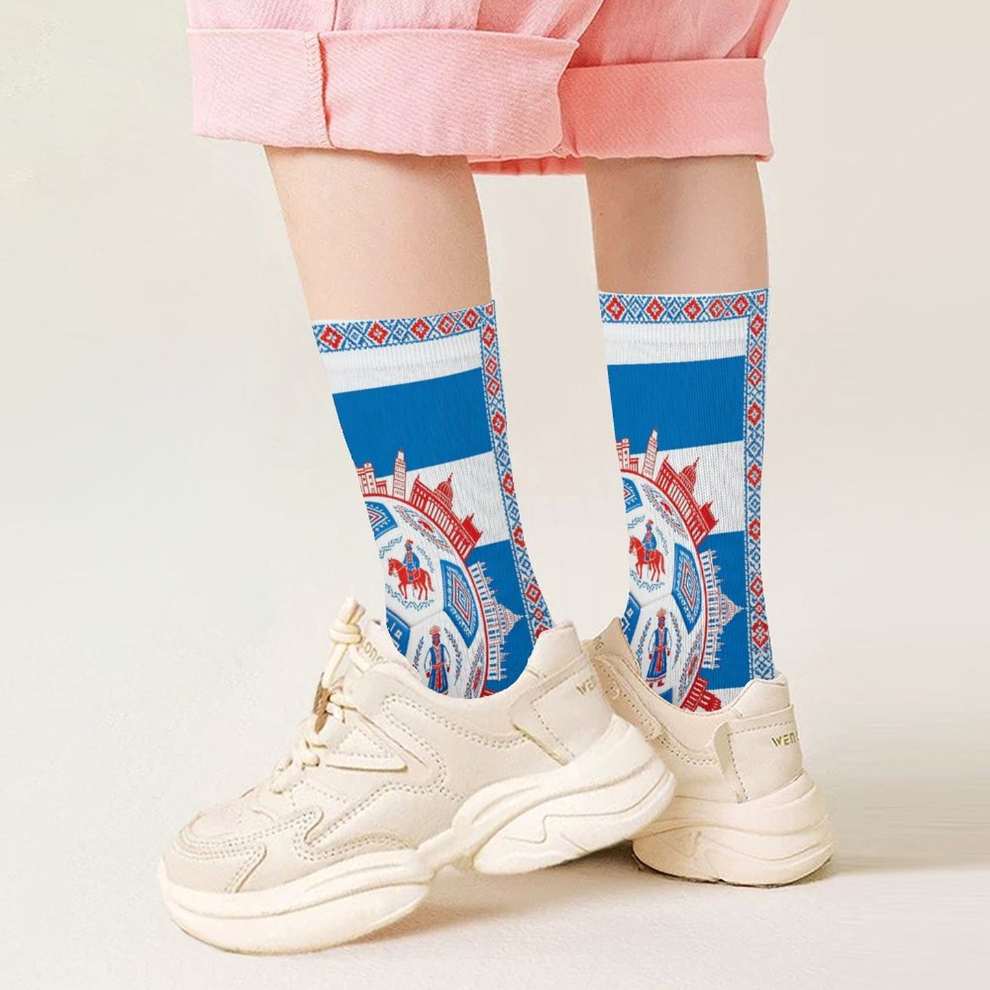 Boys & Girls Full Graphic Printed Socks ,World Cup 2026 Uruguay Graphic, Stretchy Casual Socks for Children