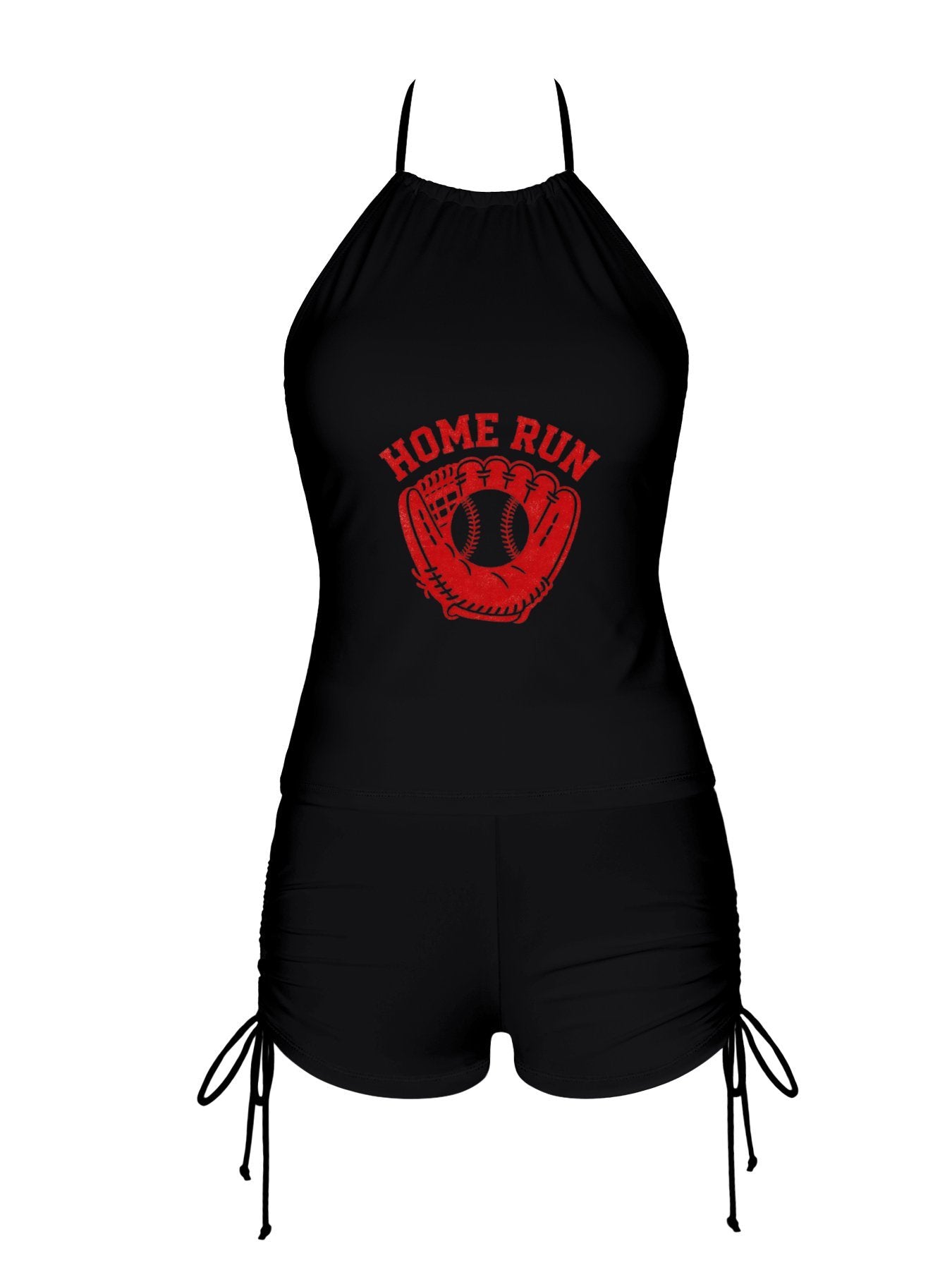 "Home Run" Graphic Swimsuit Set, Women's Two Piece Bathing Suit for Beach & Vacation