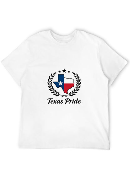 180g Pure Cotton Men's and Women's Texas State Pride Graphic T-Shirt, USA Casual Cotton Tee