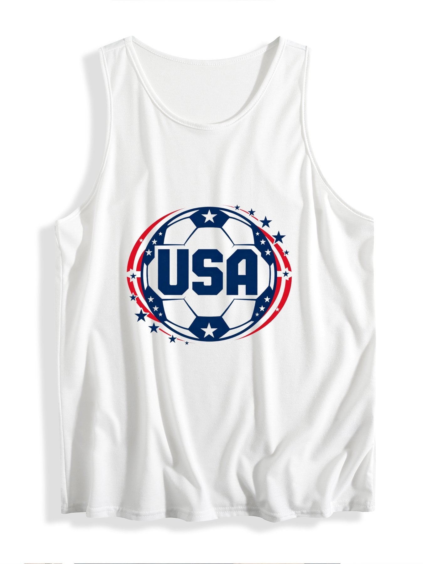 Women's Soccer Fan Graphic Sleeveless T-shirt, Casual Cotton Daily Wear Tank Top