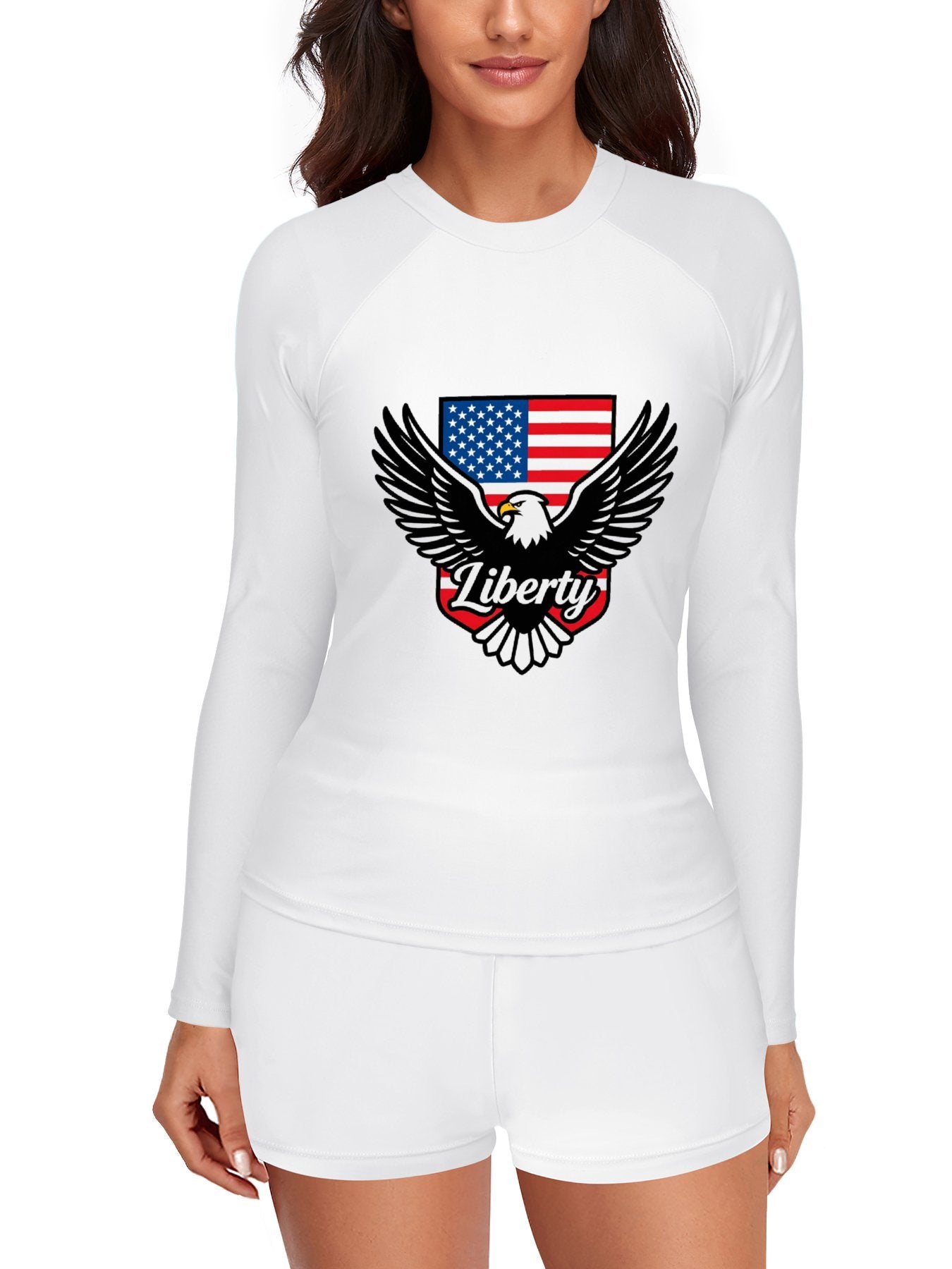 Printed Surf Wear Set, USA 250th. Graphic Customize Comfort Stretchy Bathing Suit for Ladies Outdoor Water Sports