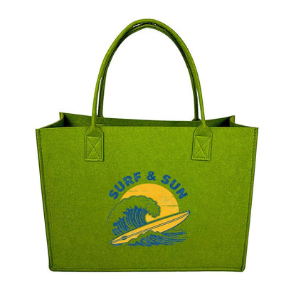 15.7"x11.8"x5.9" Eco-Friendly Felt Reusable Bag, Custom Logo & Pattern Printed Tote Bag, Multi-purpose Grocery & Travel Bag
