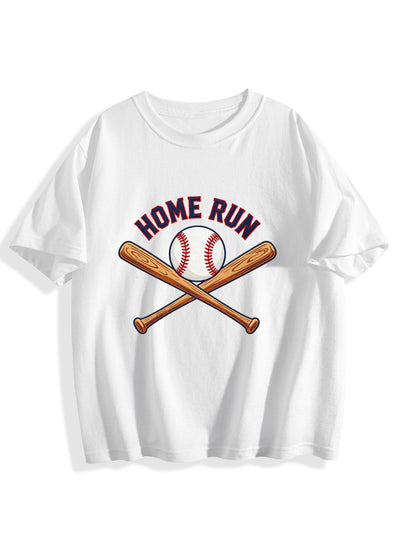 180g Pure Cotton Women's  "Home Run" Graphic T-Shirt, USA Casual Cotton Tee