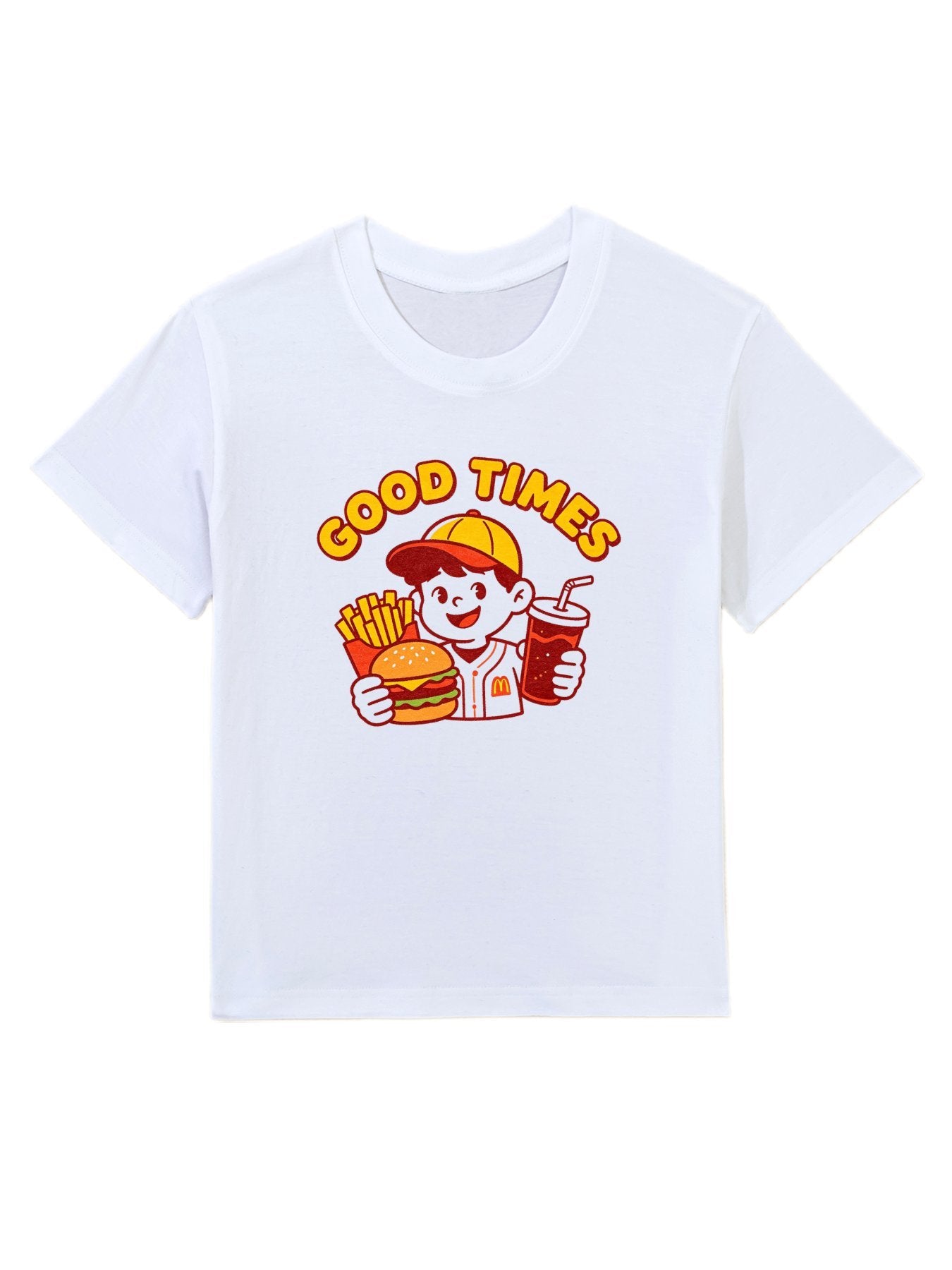 180g Pure Cotton Kid's "Good Times" Graphic T-Shirt, Casual Cotton Tee for Daily Wear
