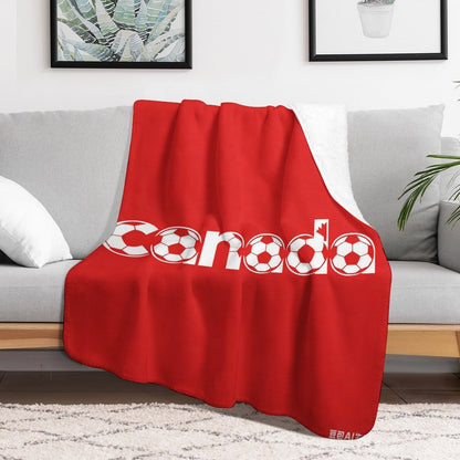30"x 40" 280gsm Flannel + 220gsm Sherpa Fleece Blanket World Cup Canada  Graphic Blanket, Soft Cover for Daily Use