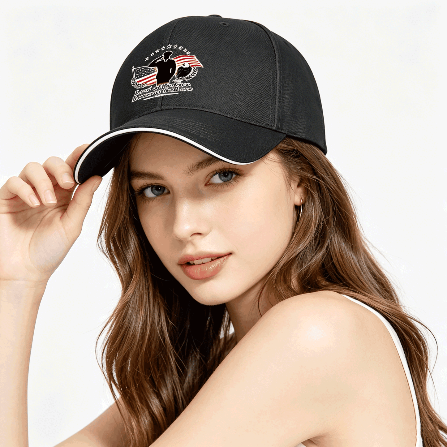 Custom Print Fashion Sandwich Brim Dad Hat Unisex Custom Printed Headwear
