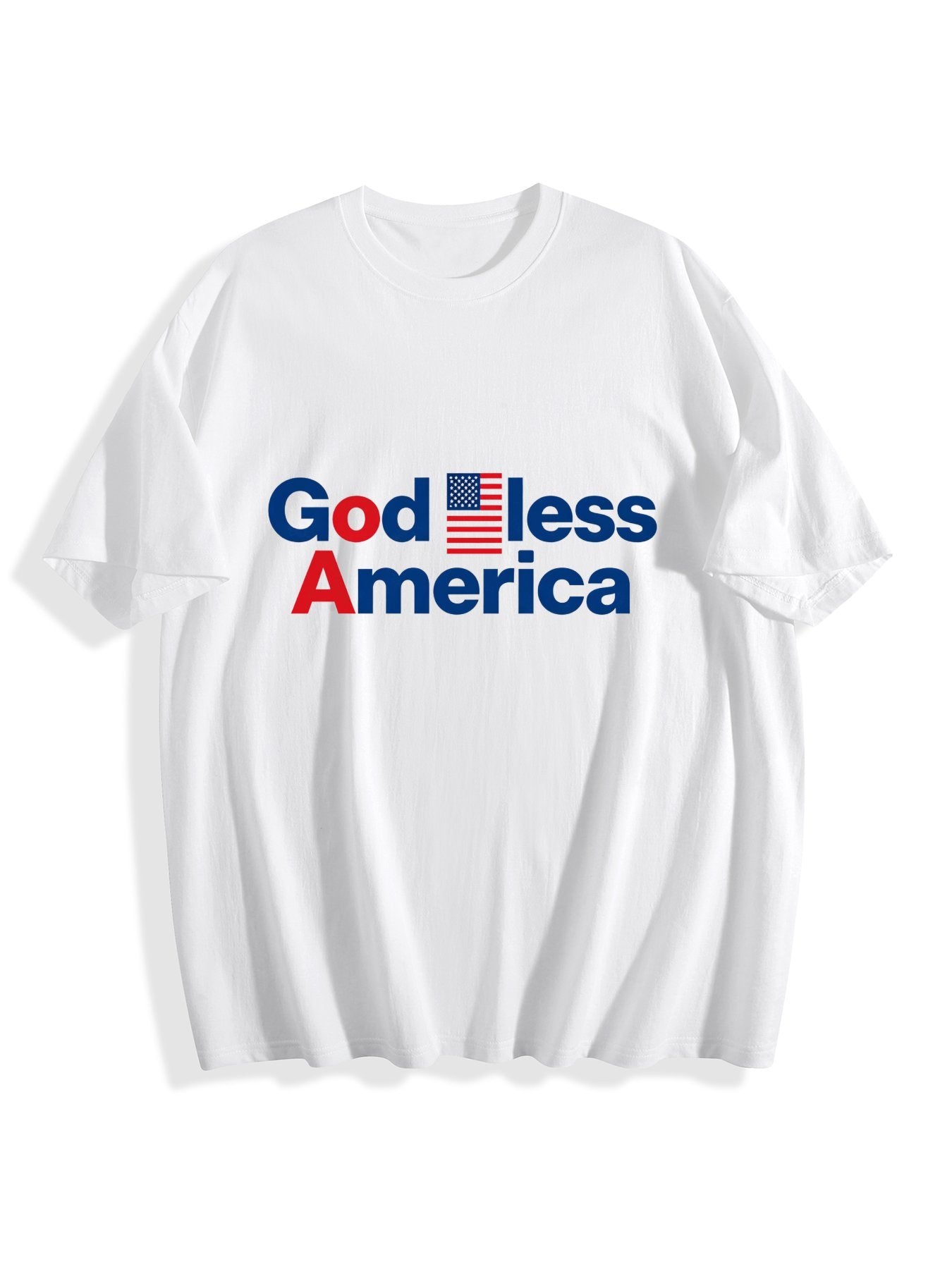 180g Pure Cotton Women's USA250  "God Bless America" Graphic T-Shirt, Seattle Sports Fan Casual Top