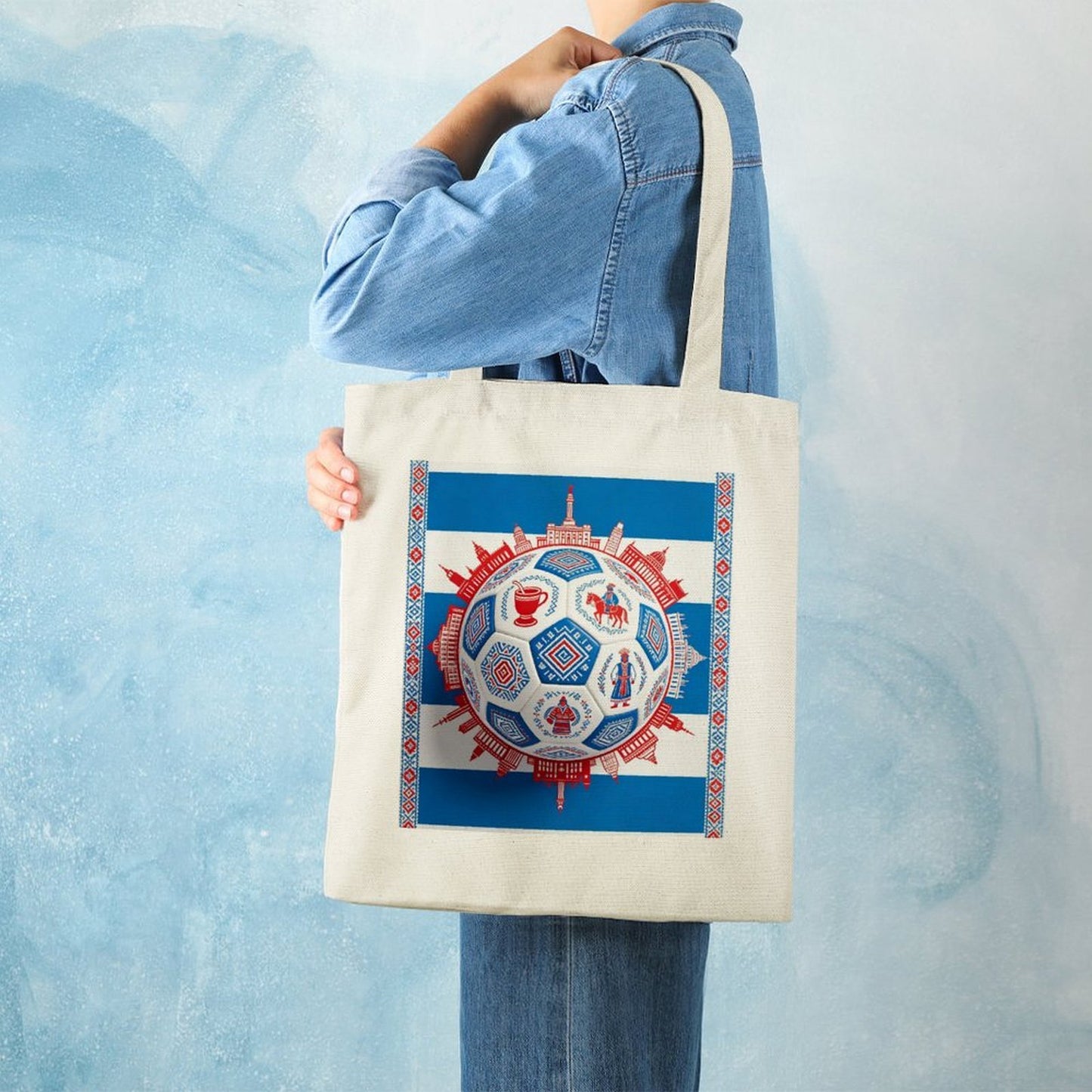 34x40cm World Cup Uruguay Canvas Tote Bag, Practical Daily Use Carry Bag,Fashion Eco-Friendly Tote for Outdoor
