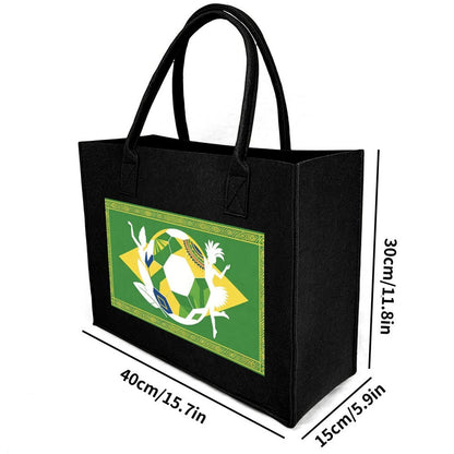 15.7"x11.8"x5.9" Eco-Friendly Felt Reusable Bag, Custom Logo & Pattern Printed Tote Bag, Multi-purpose Grocery & Travel Bag