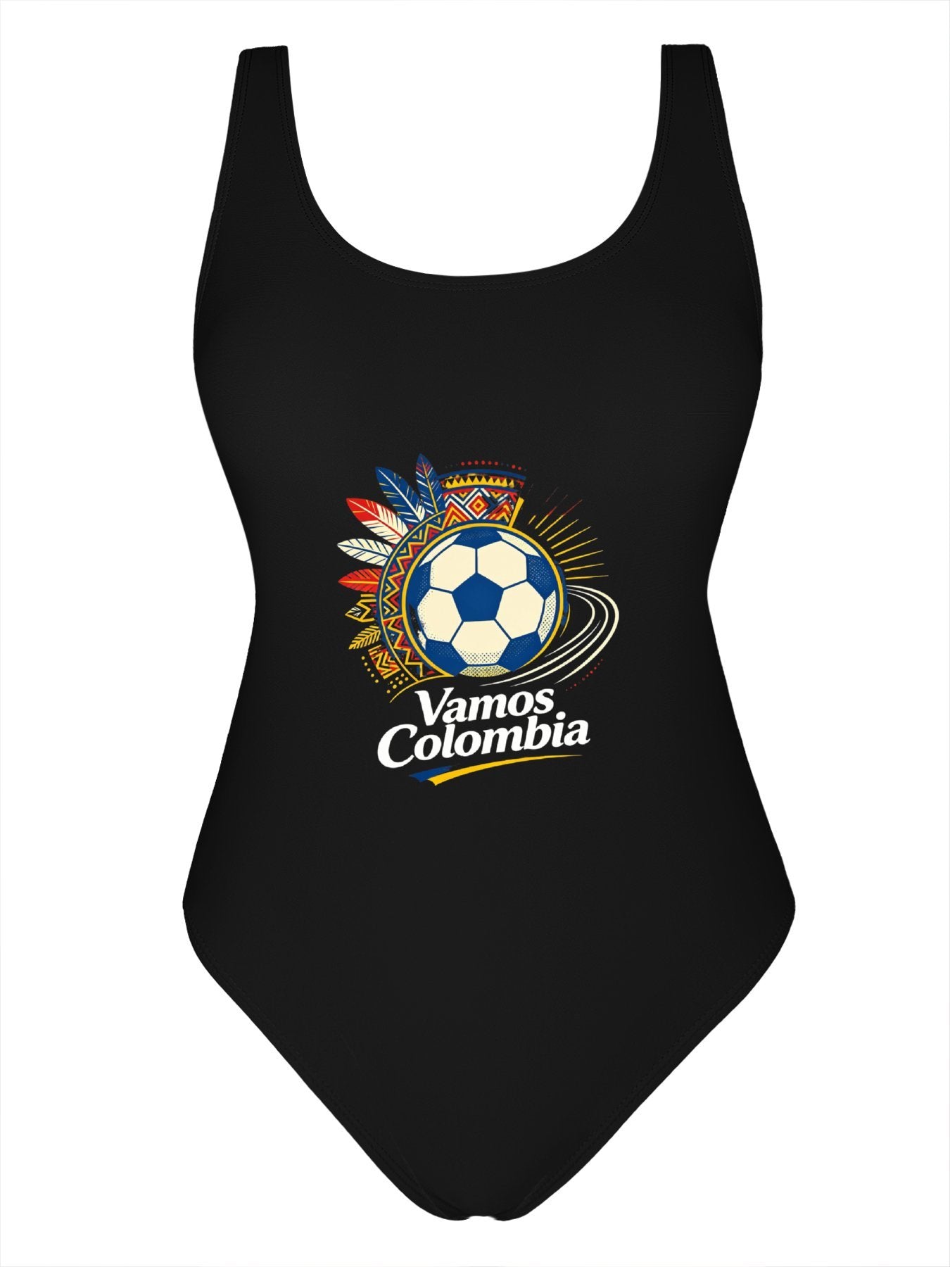 Unique Wold Cup 2026 "Vamos Colombia" Graphic One Piece Swimsuit, Trendy Outfit for Beach Pool & Vacation