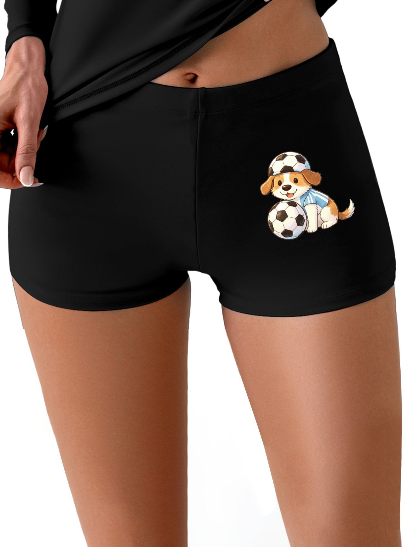 World Cup Argentina Dog Loves Soccer Graphic Boxer Briefs, Soft Stretchy Underwear for Daily Use