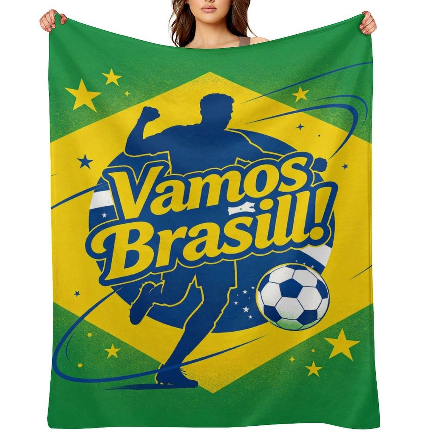 30" x 40" Polyester Blanket World Cup "Vamos Brasill" Graphic Blanket for Sofa & Relaxation