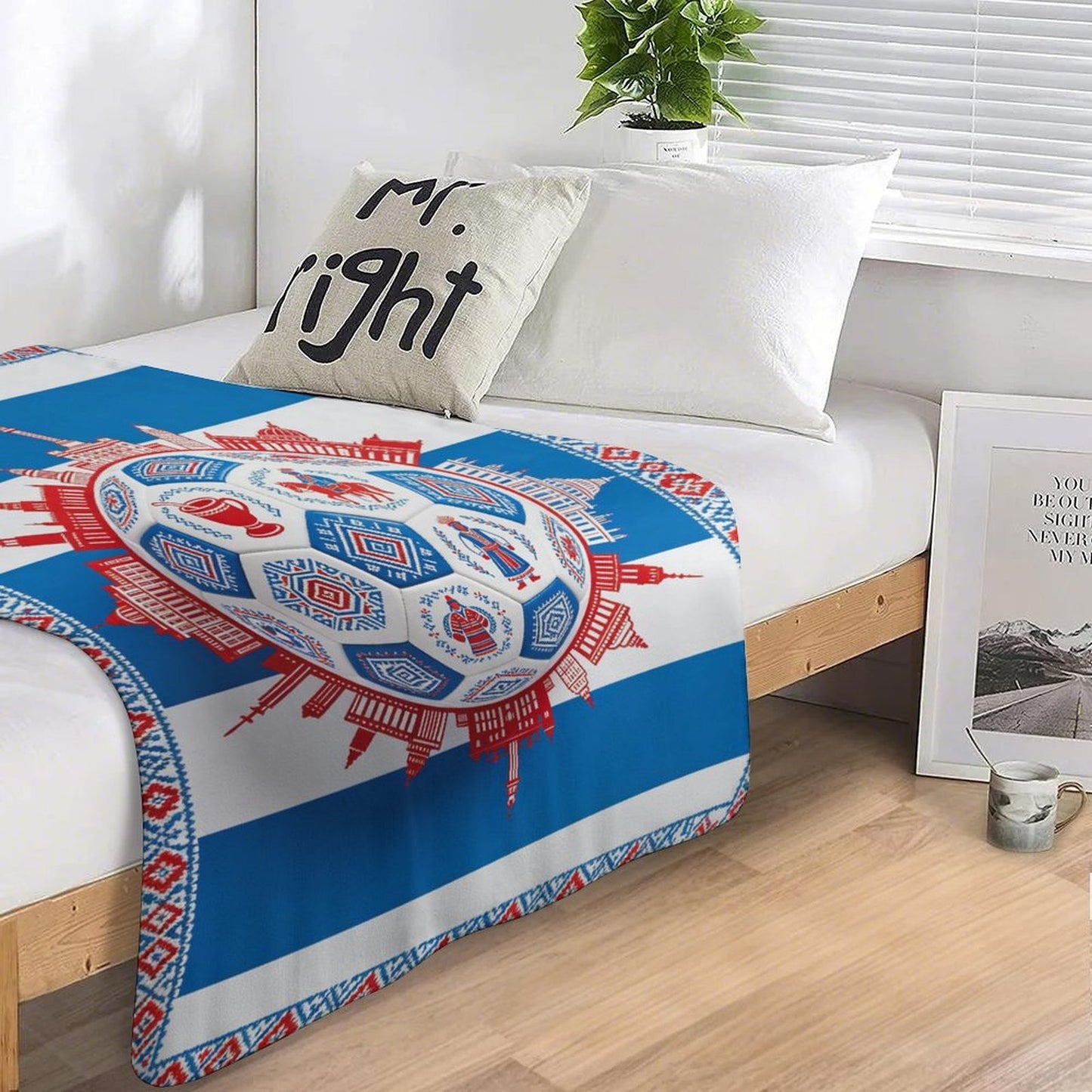 30"x 40" 280gsm Flannel + 220gsm Sherpa Fleece Blanket World Cup Uruguay Graphic Blanket, Soft Cover for Daily Use