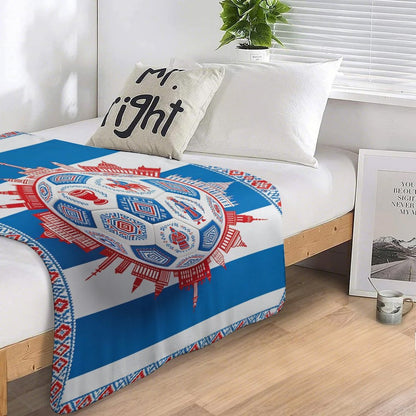 30"x 40" 280gsm Flannel + 220gsm Sherpa Fleece Blanket World Cup Uruguay Graphic Blanket, Soft Cover for Daily Use