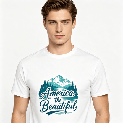 180g Pure Cotton Men's and Women's USA 250th. "America the Beautiful" Graphic T-Shirt, USA Casual Cotton Tee