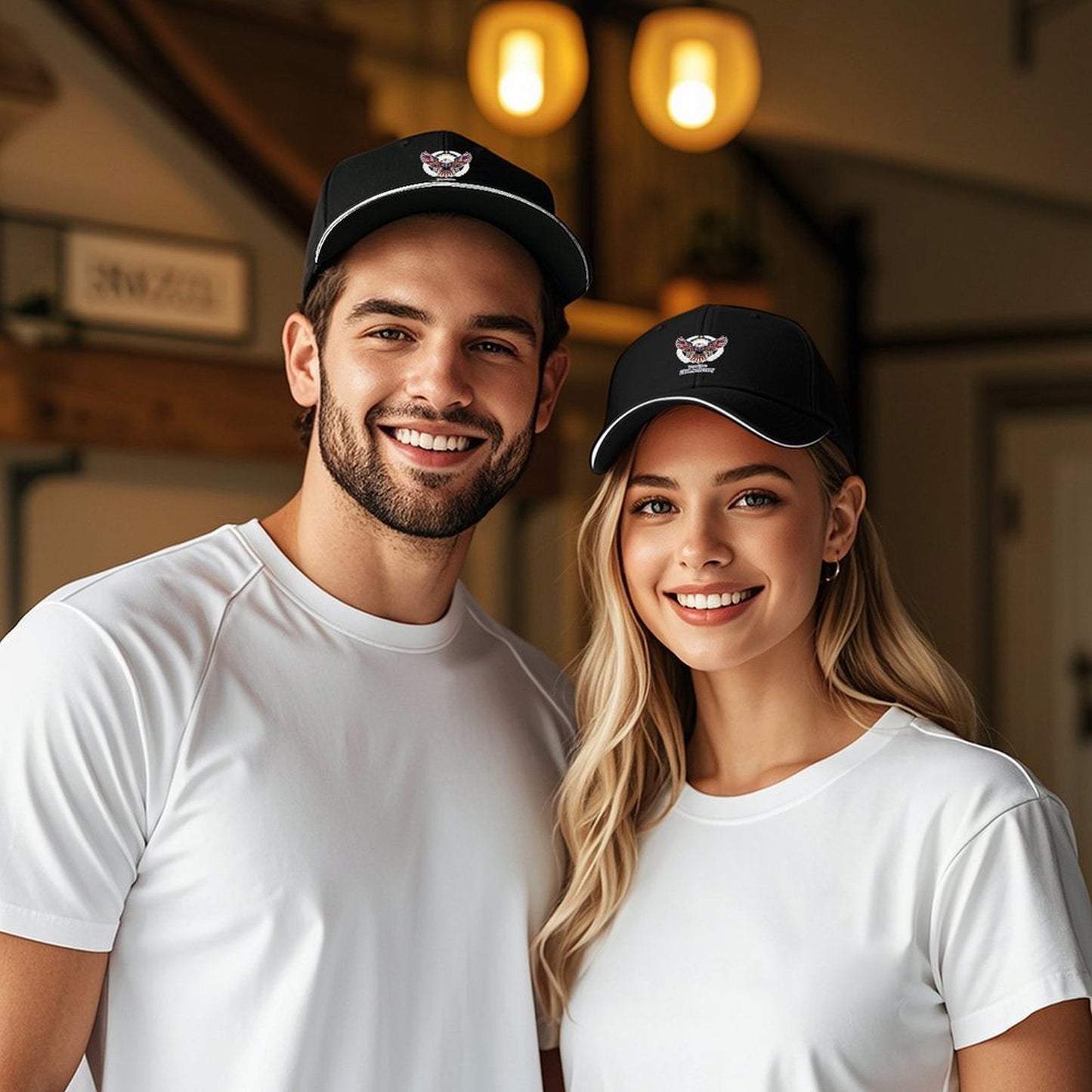 Custom Print Fashion Sandwich Brim Dad Hat Unisex Custom Printed Headwear