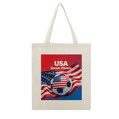 34x40cm World Cup USA Canvas Tote Bag, Practical Daily Use Carry Bag,Fashion Eco-Friendly Tote for Outdoor