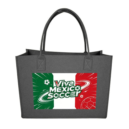 15.7"x11.8"x5.9" Eco-Friendly Felt Reusable Bag, Custom Logo & Pattern Printed Tote Bag, Multi-purpose Grocery & Travel Bag