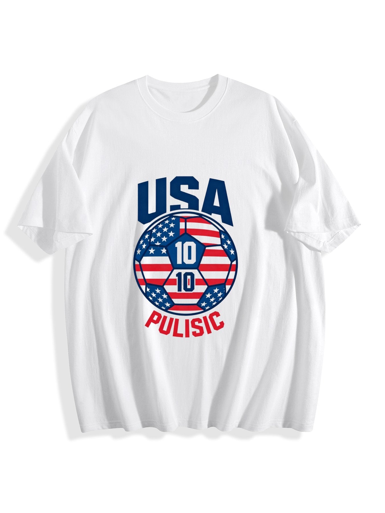 180g Pure Cotton Women's  World Cup "Pulisic" Graphic T-Shirt, USA Casual Cotton Tee