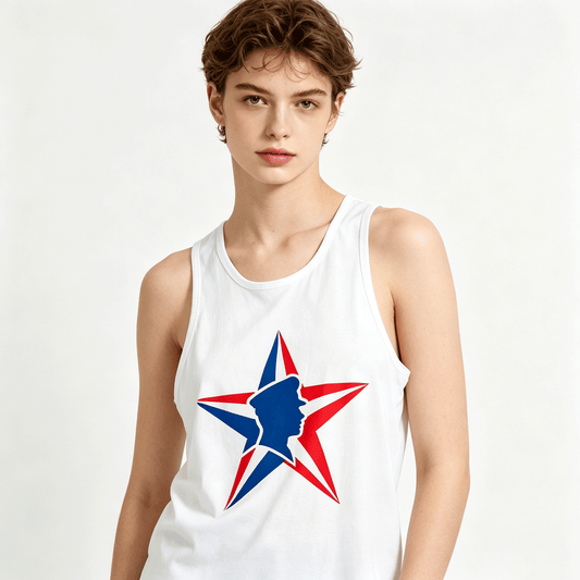 180g 100% Cotton Men's Patriotic Star Graphic T-Shirt, USA Casual Cotton Tee