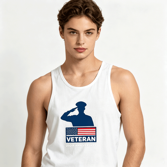 180g Pure Cotton Men's Patriotic "VETERAN" Graphic  T-Shirt, USA Casual Cotton Tee