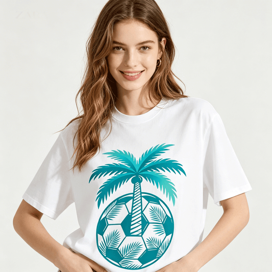 180g Pure Cotton Women's Vintage Soccer Graphic T-Shirt, Seattle Sports Fan Casual Top