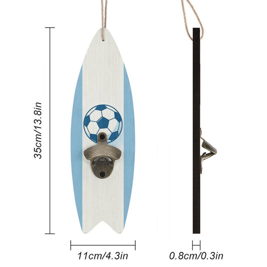 Surfboard Style Wooden Corkscrew, Novelty Beer & Wine Bottle Opener