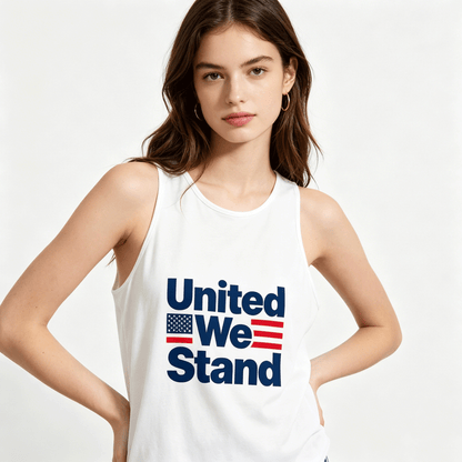 Women's USA 250th. "United We Stand"Sleeveless T-shirt, Casual Cotton Daily Wear Tank Top