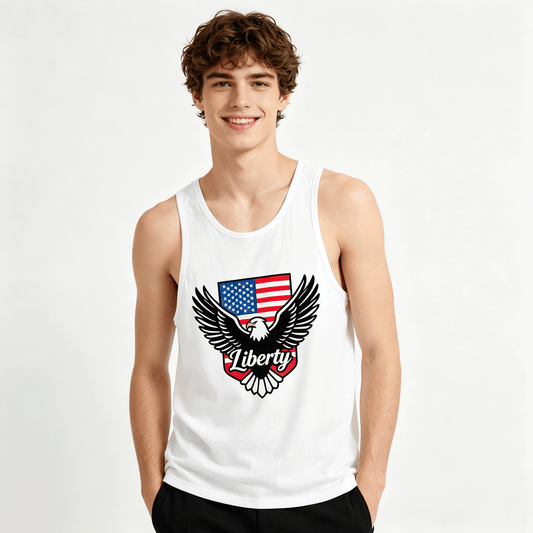 Men's USA 250th. Liberty Tank Top, Patriotic Casual Cotton Sleeveless Tee for Daily Wear