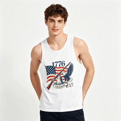 Mens American 250th. Tank Top Patriotic Casual Cotton Sleeveless Tee for Daily Wear