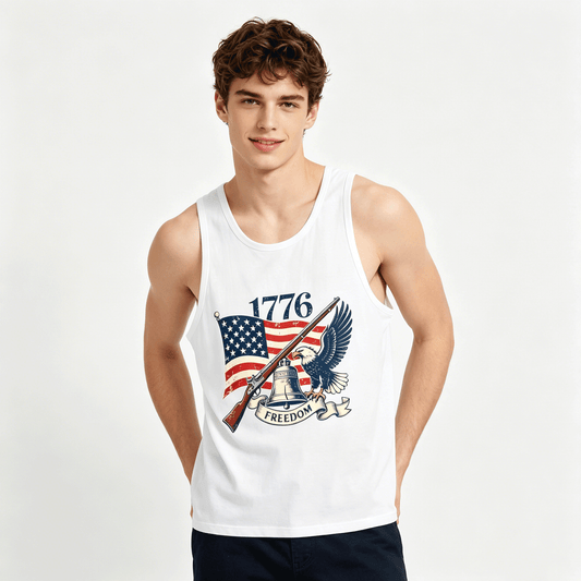 Mens American 250th. Tank Top Patriotic Casual Cotton Sleeveless Tee for Daily Wear
