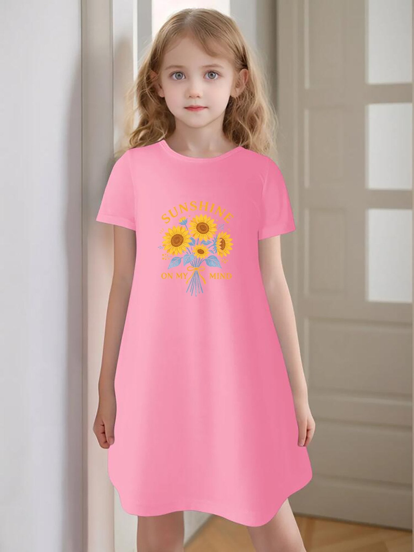 Funny Graphic Girls' Dress, Soft Breathable Fabric, Perfect Birthday Gift for Little Girls