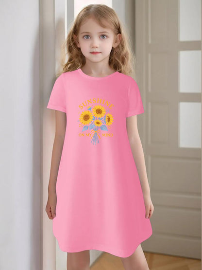 Funny Graphic Girls' Dress, Soft Breathable Fabric, Perfect Birthday Gift for Little Girls