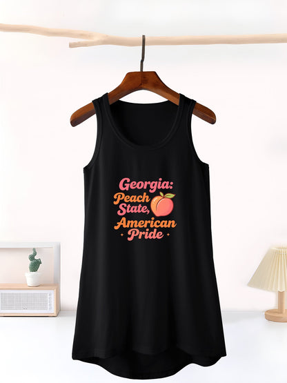 Custom Graphic Tank Dress Women Sleeveless Printed Casual Summer Dress Ladies Custom Design Daily Dress