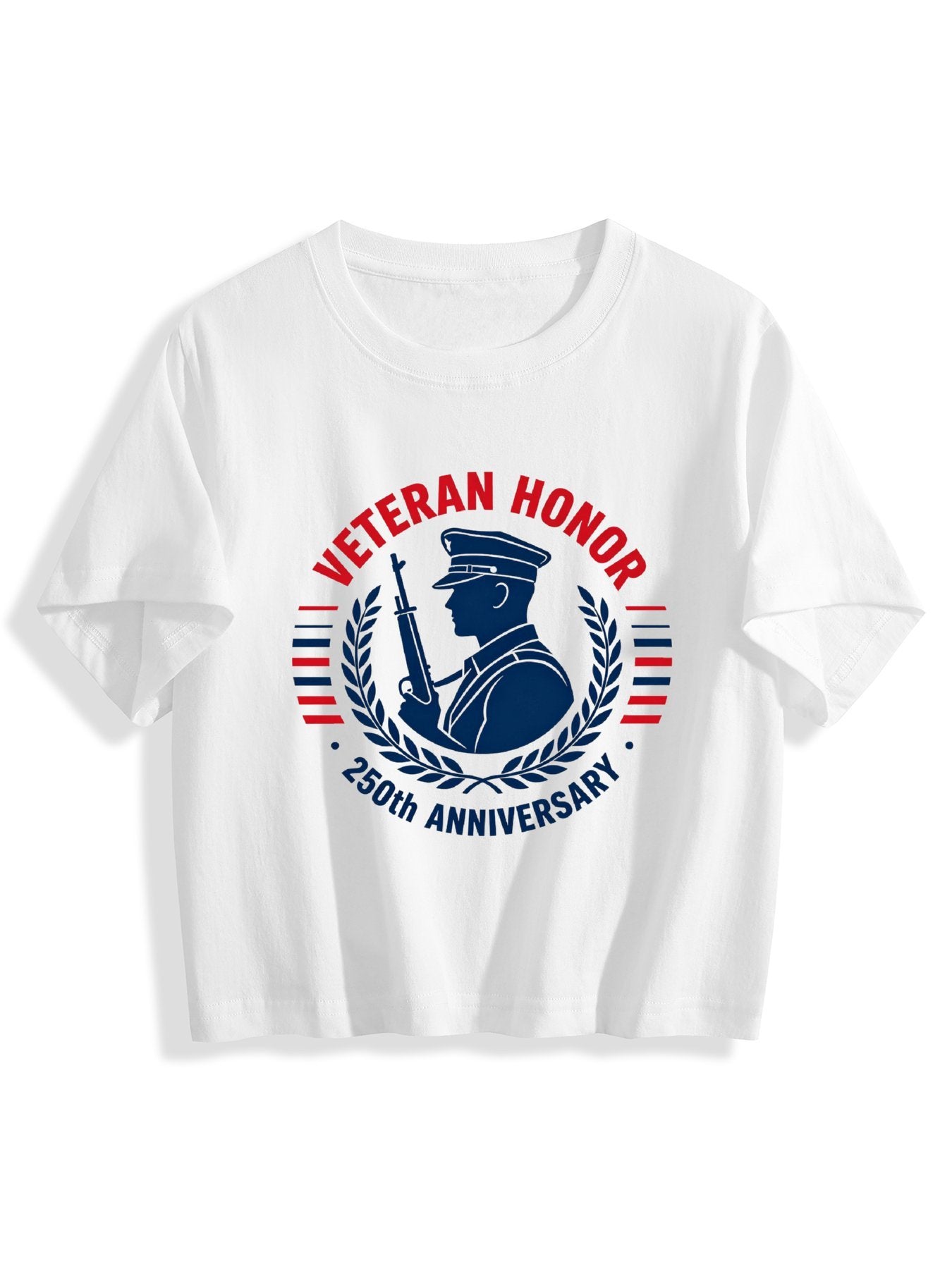 180g Pure Cotton Women's Patriotic "Veteran Honor" Graphic T-Shirt,  Casual Cotton Tee for Daily Wear