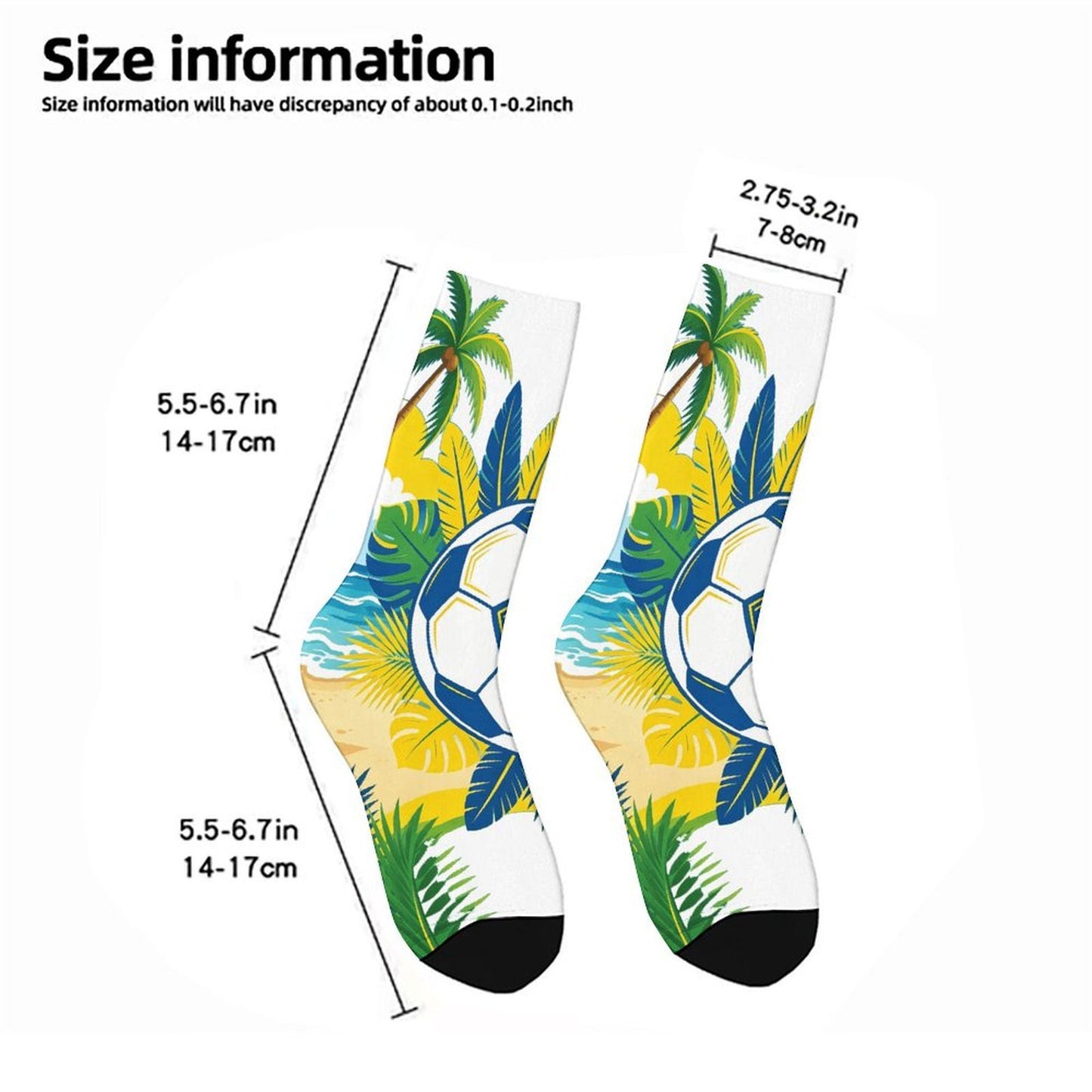 Boys & Girls Full Graphic Printed Socks ,World Cup 2026 Brazil Graphic, Stretchy Casual Socks for Children