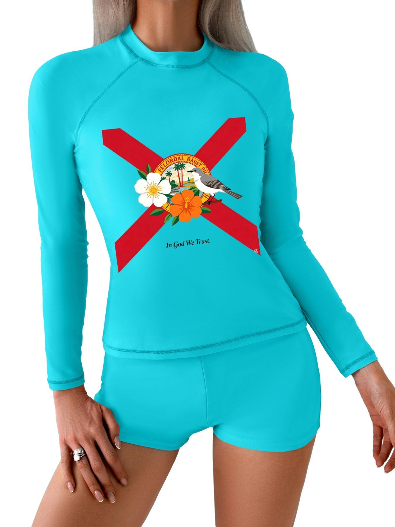 Printed Surf Wear Set, USA 250th. State Pride Graphic Customize Comfort Stretchy Bathing Suit for Ladies Outdoor Water Sports