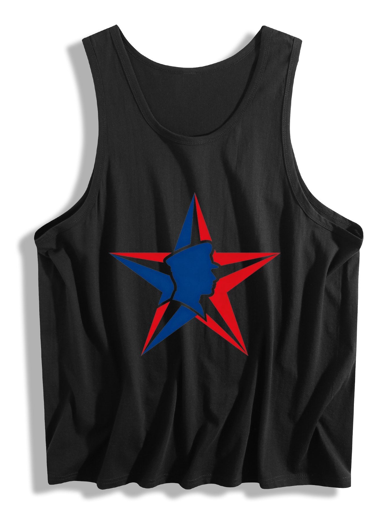 180g 100% Cotton Men's Patriotic Star Graphic T-Shirt, USA Casual Cotton Tee